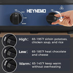 Double Slow Cooker, Buffet Servers and Warmers, Dual 2 Pot Slow Cooker Food Warmer, Adjustable Temp Dishwasher Safe Removable Ceramic Pot Glass Lid, 2 x 1.25 QT Portable Small Crock Cooker,Blue