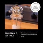 COLE & MASON 505 Salt Grinder - Clear Acrylic Mill Includes Precision Mechanism and Premium Sea Salt