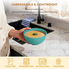 Homienly Wheat Straw Bowls, Cereal Bowls, Plastic Bowl Alternative, Set of 8, Unbreakable Microwave Safe Bowls for Soup, Salad, Dinner, Cereal, Snack, Dishwasher Safe for Kitchen, Party (Green, 26 OZ)