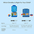 Omie OmieBox UP bento Box for Kids | Insulated Lunch Box | Leak Proof Vacuum Insulated Thermal Food jar | Cooler ice Pack | 2 Compartments (Cosmic Blue)