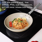 MsMk Ceramic Nonstick 8-inch, 9.5-inch and 11-inch Frying Pan Set, No PFAS & PTFE & PFOA, Stainless Steel Handle, Dishwasher & Oven Safe,induction Base