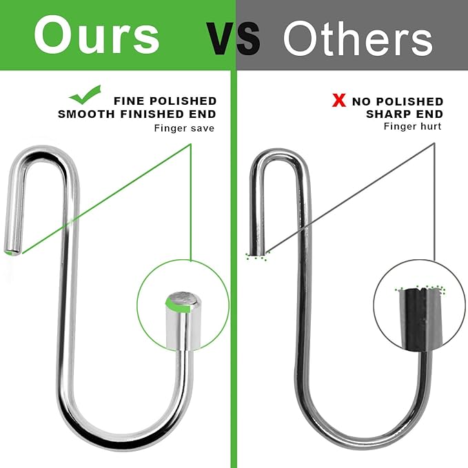 30 Pack Heavy Duty S Hooks Pan Pot Holder Rack Hooks Hanging Hangers S Shaped Hooks for Kitchenware Pots Utensils Clothes Bags Towels Plants