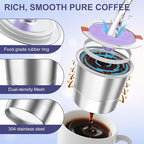 Reusable K Cups Refillable for Keurig: K Cup Reusable Coffee Pods for Keurig 1.0 & 2.0 Coffee Machine, Stainless Steel Coffee Filters - Easy to Clean,Lid-Body Tight Seals,Stratum Flow Tech
