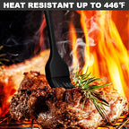 Anaeat 2 Pack Silicone Basting Pastry Brushes - Heat Resistant Brush with Soft Bristles, Hygienic One-Pieces Design, Marinade Brush Great in Baking for Spreading Oil Butter Sauce BBQ Grill (Black)