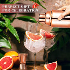 Cocktail Shaker Set, Mixology Bartender Kit 10-Piece Bar Tool Set with Stylish Bamboo Stand, Bar kit: Martini Shaker Mixing Spoon Muddler Jigger Corksrew for Barware Set | Rose