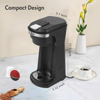 2 in 1 Single Serve K cup Coffee Maker 6-14Oz,With Travel Cup,Mini Single Coffee Maker Machine,One Button Operation,Auto Shut Off,800W With Reusable Filter