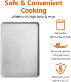 Amazon Basics Ceramic Nonstick Baking Sheet & Cooling Rack Set, Non-Toxic, Half Sheet Size - 1 Pack, Gray
