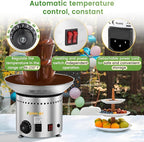 Commercial Chocolate Fountain 5 Tiers 13.2 Lbs Nacho Cheese Fountain Stainless Steel Hot Fondue Fountain Machine for Bakery, Party, Gathering, Wedding, Rental, Knob Control