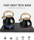 POLIVIAR Tea Kettle, 2.7 Quart Stovetop Tea Kettle, Audible Whistling Teapot, Food Grade Stainless Steel for Anti-Rust, Anti Hot Handle, Suitable for All Heat Sources (JX2022-MH30)