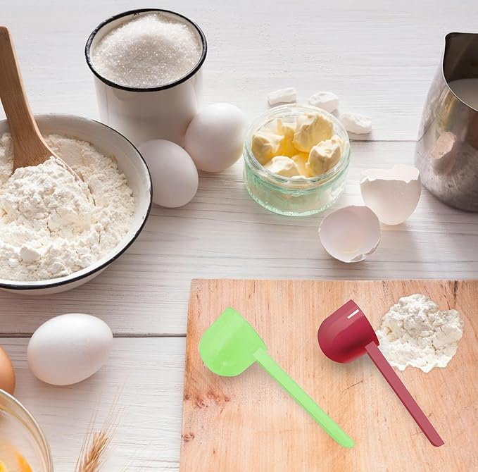 5g Plastic Measuring Spoons (10ml) – Pack of 5 mini Scoops for Protein Poweder, Creatine, Coffee, Lab, Baking, Laundry, Canisters, Dry Goods – 1 Teaspoon Measuring Spoons (tsp), Pink