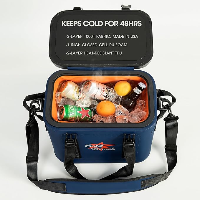Magnetic Backpack Cooler Bag, Cold Retention Soft Coolers 30 Can Insulated Soft Sided Cooler with Waterproof Bag
