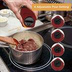 Red Salt and Pepper Shakers by Aelga, Glass Salt Shaker Set with Adjustable Pour Holes, Ideal for Black Pepper, Kosher and Himalayan