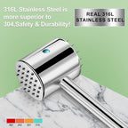 2-in-1 Meat Tenderizer Mallet,Real 316L Stainless Steel Meat Hammer,Dual-sided Meat Tenderizer Tool with Sharp Spikes and Convex Studs,Heavy Duty Well-balanced 1.09LB,Kitchen Pounder,Dishwasher Safe
