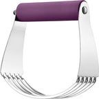 Spring Chef Large Purple Dough Blender For Baking, Heavy Duty Dough Cutter Tool, Stainless Steel Puff Pastry Cutter Tool with Sharp Blades, Dishwasher Safe Pastry Blender for Easy Mixing
