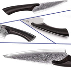 FINDKING 6 Inch Boning Knife, Damascus Steel Skinning Knife, Sharp Meat Knife for Bones (Cheetah Series, w/Ebony Wood Handle)
