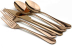 30-Piece 18/0 Stainless Steel Classical Flatware Set, Mirror Polishing Rose Gold, Service for 6