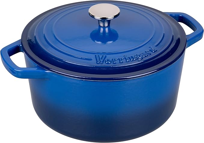 Enameled Cast Iron Dutch Oven Pot with Lid, for Bread Baking, Round Bread Oven- include Sourdough Bread Baking Supplies Set, 4.5QT, Blue