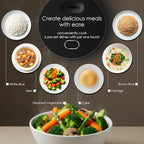 MAGiC COM Rice Cooker 4 Cup(Uncooked) 8 Cup(Cooked), Small Rice Cooker with Steamer, One Touch Healthy Cooking & Warmer, Slow Cooker with Nonstick Inner Pot, 24 Hour Delay Timer, Grain Cooker/Black