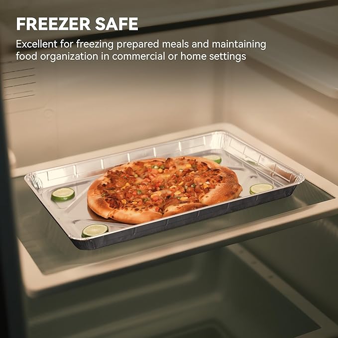 Aluminum Foil Pans,Disposable Trays,1/2 Size Sheet Cookie Cake Pan,17x13(20 Pack),Rimmed Baking Sheet for Frying, Grilling, or Baking Dishes