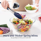 600ºF Heat Resistant Kitchen Tongs: U-Taste 9+12 inch Silicone Cooking Tong Set with Firm Sealed Non Stick Rubber Tips and Silicon Coated 18/8 Stainless Steel Handle for Serving Grilling-Midnight Blue