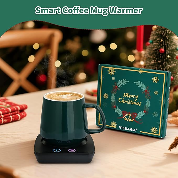 VOBAGA Coffee Warmer & Mug Warmer for Home Office Home Desk Use, Coffee Cup Warmer with 3 Temperature Settings for Coffee Tea Cocoa with Auto Shut Off After 4 Hours, Coffee Gifts