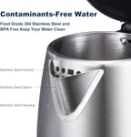 Electric Kettle, 1.7 Liter Stainless Steel Tea Kettle with Blue LED Light, Fast Heating Countertop Tea Maker Hot Water Boiler with Auto Shut-Off & Boil Dry Protection, Black