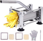 Heavy Duty French Fry Cutter with 3 Stainless Steel Blades (1/4" 3/8" 1/2") - Manual Metal Potato Slicer for Vegetable, Sweet Potatoes, Onions