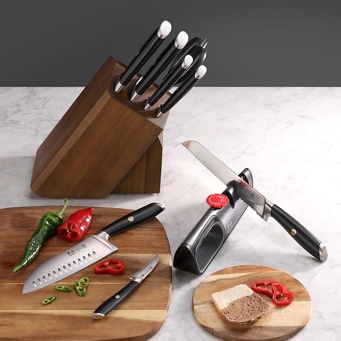 Cangshan L Series 10-Piece Knife Block Set, Forged German Steel, Black, 1027440