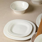 Stone Lain Quadro 4-Piece Salad Plate Set Porcelain, White