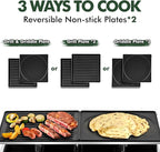 CUSIMAX Raclette Grill, Electric Grill, Reversible 2 in 1 Non-stick Grill & Griddle Plates, Portable Korean Grill with 8 Paddles & Shovels, Black New Model