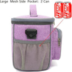 FlowFly Insulated Reusable Lunch Bag Adult Large Lunch Box for Women and Men with Adjustable Shoulder Strap,Front Zipper Pocket and Dual Large Mesh Side Pockets,Purple