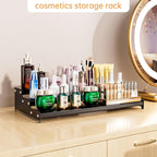 Premium Spice Rack Organizer for Countertops - tiered spice rack organizer for cabinet,spice jars, oil bottles and utensils 2 Pakcs Black (modern rust-resistant design)