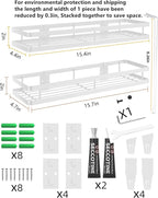 Spice Rack Organizer Wall Mount - 15.7in 2Pack [Upgraded Version] Hanging Seasoning Organizer Shelf with Paper Towel Holder, Storage for Cabinet or Wall Mounted with 4 Strong Hooks (Rice white)