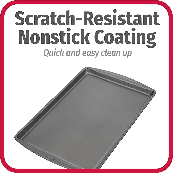 GoodCook AirPerfect Non-Stick 17” X 11" Cookie Sheet Set , Homemade, Frozen & Leftover Slices, Set of 2