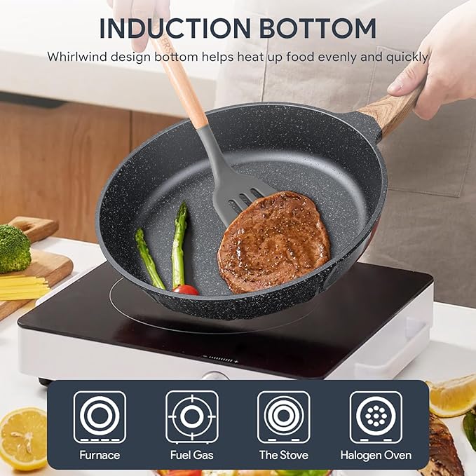 Non-stick Die-cast Deep Frying Pan Set Skillet Set Egg Omelette Pan (3)