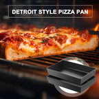 2 Pcs Detroit Style Pizza Pan 10 x 14 x 2.36 Inch Hard Rectangular Deep Pizza Pans Non Stick Sicilian Style Pizza Pan Dish Pre Seasoned Bakeware Kitchenware