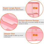 Silverware Organizer Expandable Silverware Drawer Organizer Adjustable Drawer Organizer, Flatware Cutlery Tray for Spoons Forks Knives Kitchen Organizers Storage,Pink