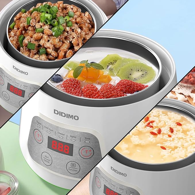 Yogurt Maker, Electric Yogurt Maker Machine with Transparent Lid, White/Green Cheese Maker for Home/Restaurant/Party