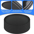 6 Pcs 24 Inch x 29 Inch Large Restaurant Serving Trays, Black PP Plastic Non Slip Tray,Oval Plastic Food Serving Tray with Raised Edges for Home Kitchen Restaurant Cafeterias Fast Food Service