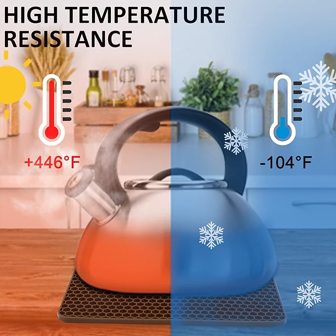 4 Pack Silicone Trivet Mats, Heat Resistant Silicone Hot Pot Holders Hot Pads for Kitchen Countertop, Non-Slip Brown Trivets for Pots and Pans, Hot Plate Mat Coffee Trivet Food Grade Silicone Mat