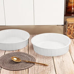 Round Au Gratin Baking Dishes 33 oz, Set of 2, Porcelain Baking pan Oven Safe, Roasting Lasagna Pans, for Casserole Dish, Pie Plate, Baking, Small Plates, Au Gratin 8.7 Inch