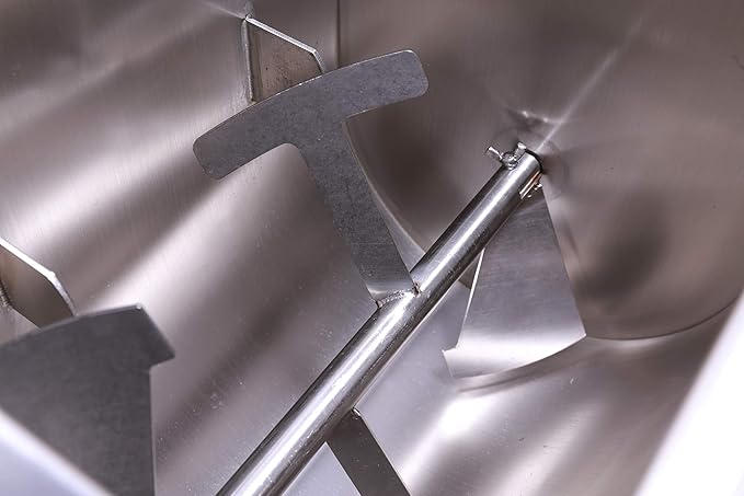 CMI Commercial Stainless Steel Manual Meat Mixers with lid,16Lb/10L Fixed Tank,(Mixing Maximum 15Lb for Meat),Sausage Mixer Machine Meat Processing Equipment