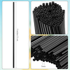 6000 Count Coffee Cocktail Stirrers Straws Disposable Plastic Sip Stir Sticks Cocktail Drink Stirrers Sticks Cups Straws for Bars Juice Drinking(Black,5 Inch)