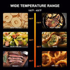 Air Fryer 6.8 Quarts, 10-in-1 Functions, Air Fry, Roast, Bake, Broil, Dehydrate, Large & Compact Air Fryers, Nonstick & Dishwasher-Safe Airfryer Basket, Stainless Steel Air Fryer, Easy to Use