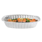 Foil Lux 17.9 x 14.2 x 3.3 Inch Oval Roasting Pans, 50 Oven-Ready Foil Pans - Freezable, Heavy-Duty, Aluminum Foil Disposable Baking Pans, For Cooking Turkey, Chicken, And More - Restaurantware