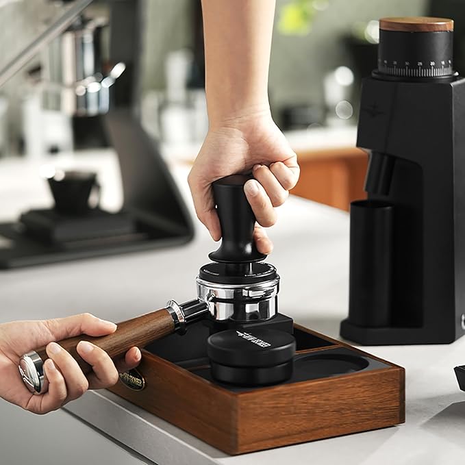 MHW-3BOMBER 51mm Coffee Tamper, Espresso Daul Spring Loaded Tamper with Ripple Base, Coffee Hand Tampers fit 51mm Portafilter, Self Leveling Espresso Machine Tampers for Barista,T5999-OS