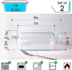 Set of 2 Glass Casserole Dish With Glass Lid, Rectangular 5.7in x 7in Glass Baking Dish Oven Safe, Mini Casserole Dish with Lid