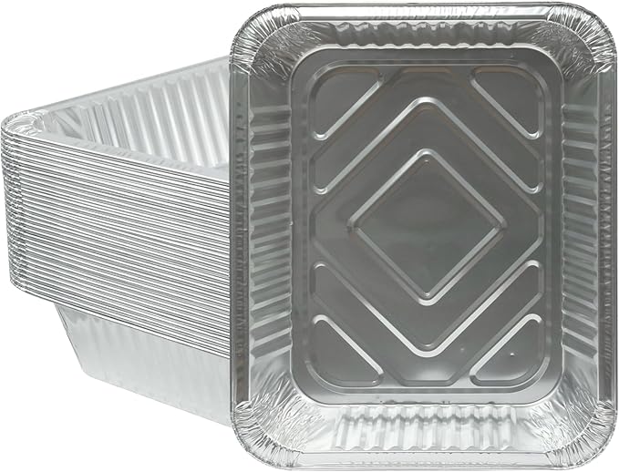 Aluminum Foil Pan, 9×13 Half Size Pans, Disposable Foil Pans for Roasting, Catering,Picnic or Holiday needs (30 Pack)