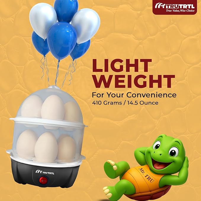 4 in 1 electric egg cooker | Boils upto 14 eggs | Poacher | Omelet maker | Vegetable steamer, dumpling & More | Royal Black