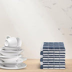 Urban Villa Dish Cloths Terry Cotton Pack of 6, Highly Absorbent Quick Drying Super Soft Premium Dish Towels for Kitchen with Hanging Loop Hand & Tea Towels - 12x12 Inch, (Blue & White, Checks)